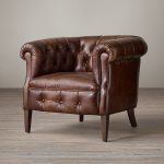 1930s English Tufted Leather Tub Cha
