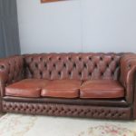Vintage Brown Leather Chesterfield Sofa, 1980s for sale at Pamo