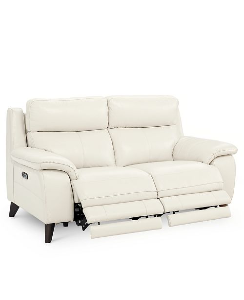 Furniture Milany 69" Leather Power Reclining Loveseat with Power .