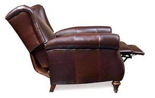 Chamberlain Leather Wingback Recliner Chair With Rolled Ar