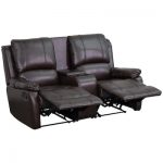 Flash Furniture Allure Series Modern Brown Faux Leather Reclining .