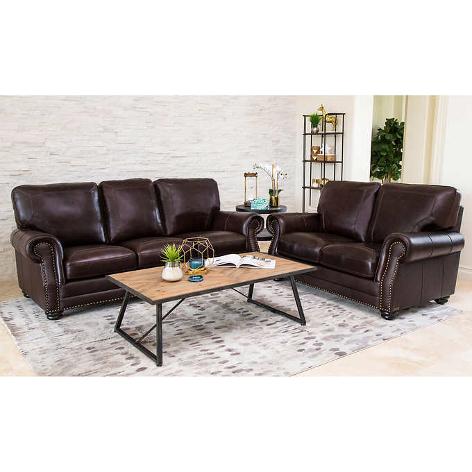 Leather Sofa And Loveseat Efistu Com, Leather Couch Loveseat And Chair