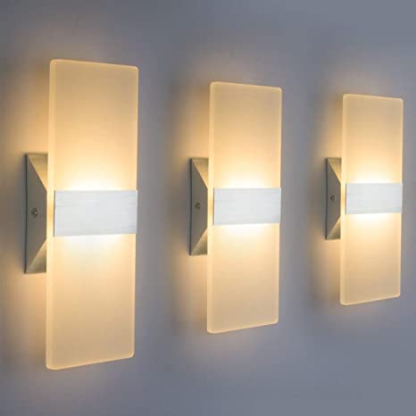 Modern LED Wall Sconce Lighting Fixture Lamps 12W Warm White 2700K .