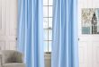 Amazon.com: Blackout Short Curtains Solid Light Blue Drapes .