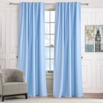 Amazon.com: Blackout Short Curtains Solid Light Blue Drapes .