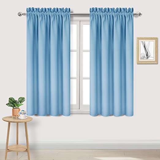 Amazon.com: DWCN Light Blue Blackout Curtains for Bedroom –Rod .