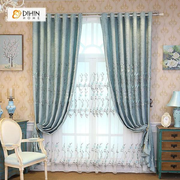Valance and Blackout Curtain Sheer Window Curtain for Living Room .