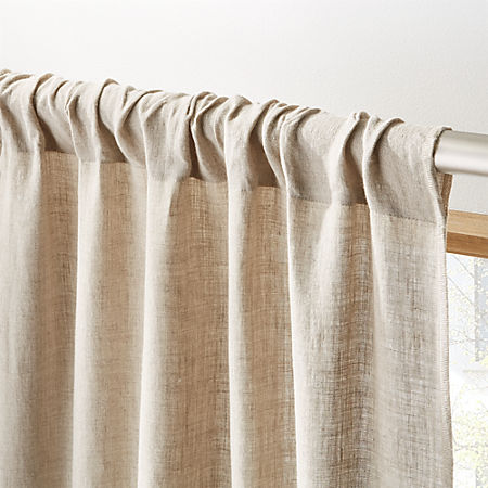 Natural Linen Curtain Panel 48"x108" + Reviews | C