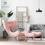 Louis Fashion Single Sofa Nordic Style Living Room Furniture Pink .