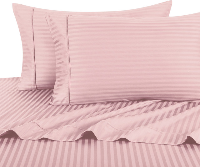 800 Thread Count Egyptian Cotton Stripe Bed Sheet Set .