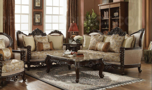 New Classic Victorian Carved Antique Style Luxury Living Room .