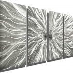 Amazon.com: Abstract Silver Metal Wall Art Sculpture - Multi-Panel .