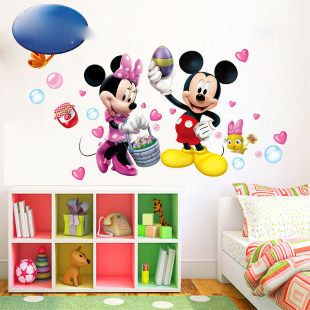 Mickey Mouse Wall Sticker Removable Art 3D Decals Wallpaper Decor .