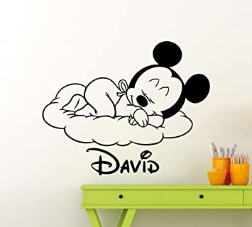 Amazon.com: Personalized Mickey Mouse Wall Decal Nursery Custom .