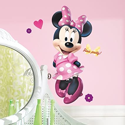 Amazon.com: MINNIE MOUSE BOW-TIQUE 40" Giant Wall Decal Pink Dots .