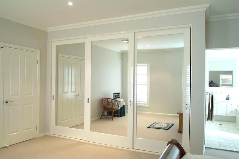 Triple mirror closet door | Sliding wardrobe doors, Sliding mirror .