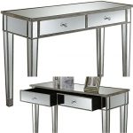 Amazon.com: Mirrored Console Table with Drawers White Wood and .