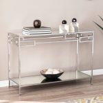 Deling Mirrored Console Table Chrome - Aiden Lane : Targ