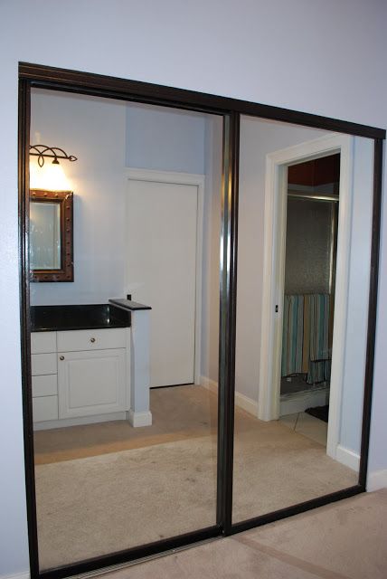 Closet Part 2 : Door Makeover | Sliding mirror closet doors .
