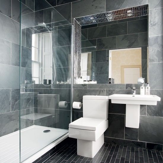 Modern charcoal-grey bathroom | Modern bathroom design, Modern .