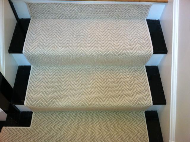Stair Runner Install Boston, MA - Contemporary - Staircase .