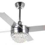 Crystal Modern Ceiling Fan With Remote Control, Chrome .