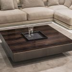 Square wooden coffee table with tray for living room LONELY .