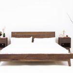Walnut Platform Bed Frame, Mid Century Modern Bed, Wood Bed frame .