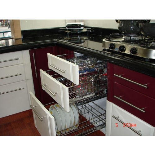 Modern Stainless Steel Modular Kitchen Cabinet, Rs 60 /square feet .
