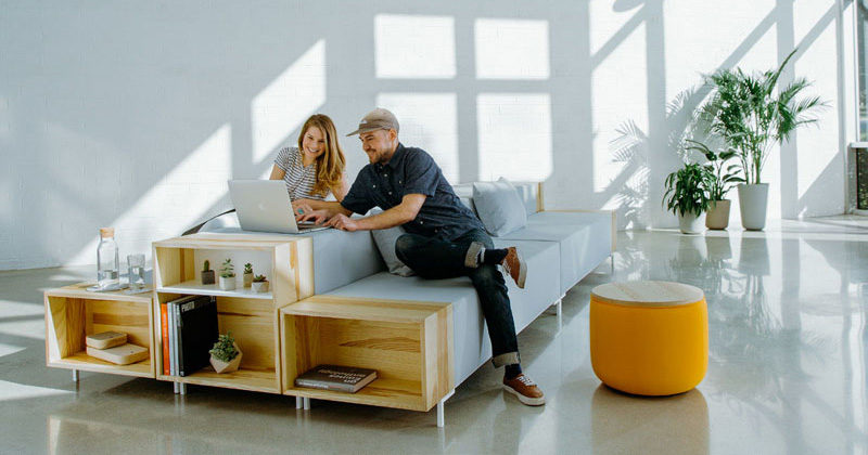 This Modular Office Furniture Has Open Wood Boxes On The En
