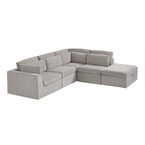 Emmett 5 Piece Square Modular Sectional Sofa | World Mark