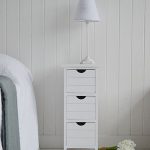 Dorset narrow white bedside tableHeight: 60.5cm Width: 25cm Depth .