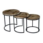 Vintage Round Nesting Tables, Set of 3 SIE-A15124 | Shivam .