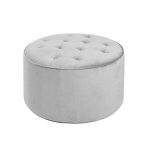 Silverwood Furniture Reimagined Collette Grey Tufted Large Round .
