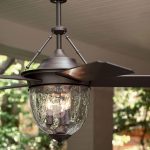 Dark Aged Bronze Outdoor Ceiling Fan with Lante