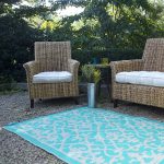 cream, turquoise, plastic outdoor rug, patio rug, indoor outdoor .