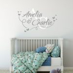Modern Stylish Two Name Wall Stickers - Personalised wall stickers .