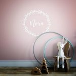 Personalised Wall stickers, Baby Girl, wall decal, Garland, wreath .