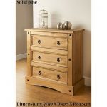 New Rio 3 Drawer Chest Besides Bedroom Solid Pine Furniture | eB
