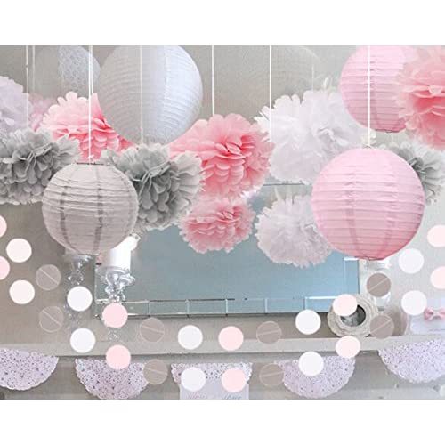 Pink and Gray Baby Shower Decorations: Amazon.c