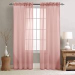 Amazon.com: jinchan Girl's Room Sheer Curtains Mauve Pink 84 .