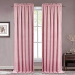 Amazon.com: RYB HOME Pink Velvet Curtains - Soft Rod Pocket Window .