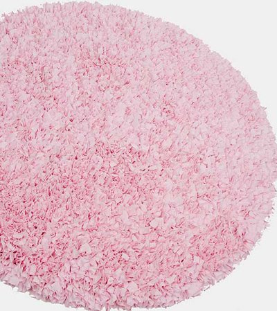Affordable Pink Round Shaggy Nursery Rug by Glenna Jean .