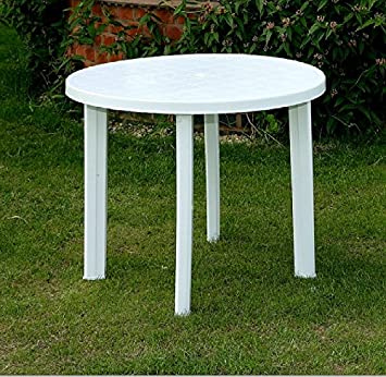 Amazon.com: Progarden Round White Plastic Garden Patio Table .