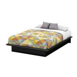 South Shore Step One Queen-Size Platform Bed in Pure Black 3070233 .