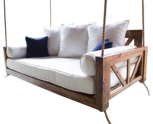 Avery Wood Porch Swing Bed - Beach Style - Porch Swings - by James .