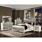 Celine 5-piece Mirrored and Upholstered Tufted Queen-size Bedroom .