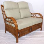 Quartz Brown Cane Rattan Conservatory Sofa 2 Seater Luxury .