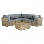 SIMIEN Synthetic rattan modular sofa set with ottoman | Corner .