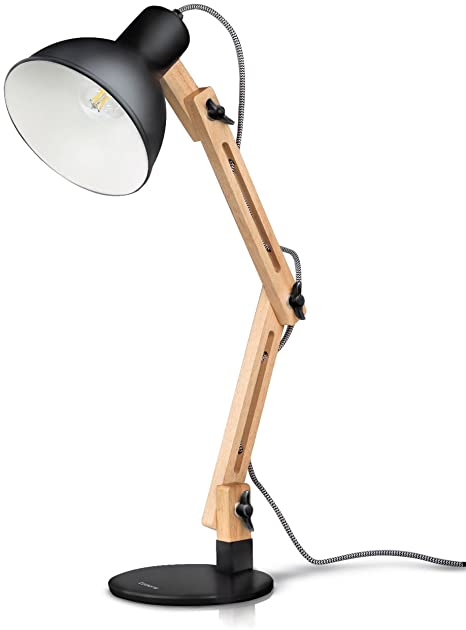 Amazon.com: Tomons Swing Arm Desk Lamp, Wood LED Table Lamp .